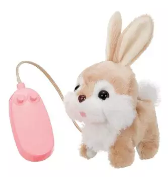 IWAYA Remote Control Stroll Pyonpyonloppy ST Mark Certification Toy for Ages 3 and Up Battery Operated Stuffed Toy бежевый