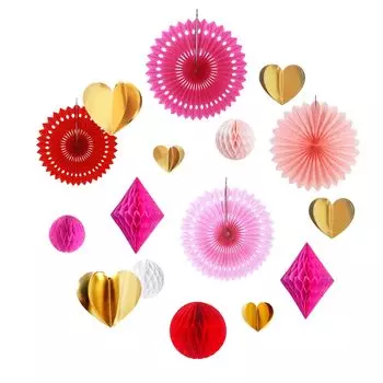 iwlorys бумажный веер соты шар украшения набор валентинка украшения розовая роза красная свадьба украшение годовщина предложение свадьба украшение день рождения