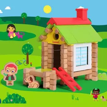 Iwood Boys and Girls собранный вручную домик для самостоятельной сборки/образовательный конструктор игрушечный домик подарок на день рождения ко Дню защиты детей зелёный