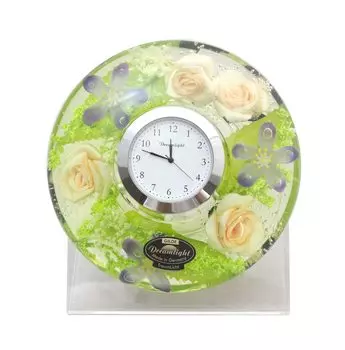 Ix New Dreamlight Flower Clock Isabella UFO Mini Clock Set Gift wrapping specification (with stand)