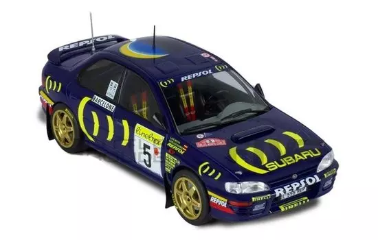 IXO Mini Car Subaru Impreza 555 Repsol N 5 RALLY TOUR DE CORSE 1995 Sainz Moya 1/24 C. - L. [Item] синий