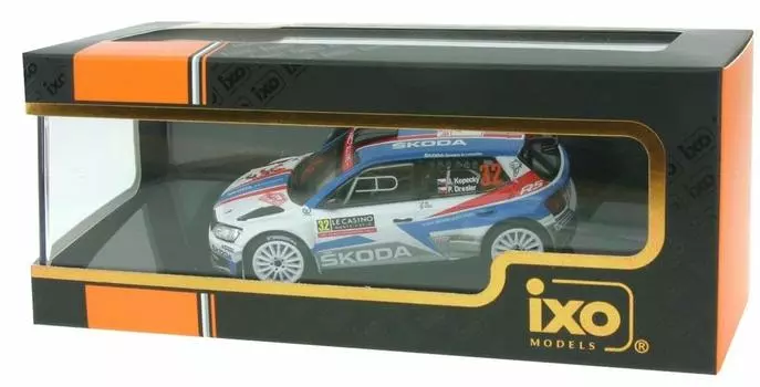 Ixo Skoda Fabia R5 2018 Ралли Монте-Карло WRC2 Победитель класса Dressler RAM664 1/43 #32 J. Копецкий/П.
