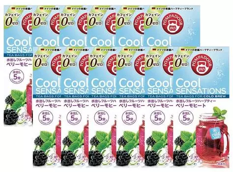 из 12 Pompadour Cool Sensation 8 пакетиков в коробке x 12 коробок в наборе Холодный травяной чай в пакетиках без кофеина [Набор коробок] (Ягодный мохито) Без кофеина