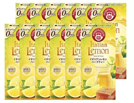 из 12 травяных чаев Pompadour Italian Lemon 1 коробка из 10 пакетиков x 12 коробок с декофеинированным чаем без красителей [Набор коробок] без кофеина, пакетики,