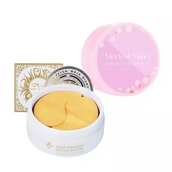 из 60 патчей для глаз с эффектом золотого бриллианта 60 гидрогелевых патчей с эффектом цветения вишни [Набор 2] + мульти-патчи