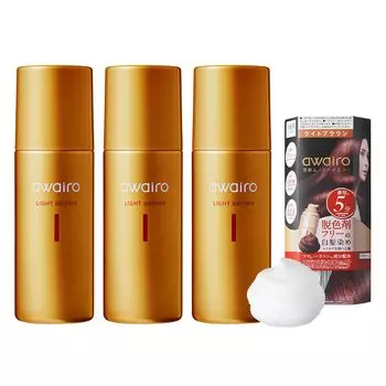 из awairo Mousse Hair Color Gray Hair Dye 80g Permanent Hair Paint Gray Hair Hide Foam Color Women Men Gray Hair Hide [Набор 3] [Светло-коричневый] Квази-лекарство