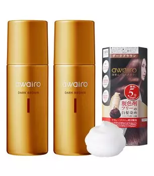 из awairo Mousse Hair Color Gray Hair Dye 80g Permanent Hair Paint Gray Hair Hide Foam Color Women Men Gray Hair Hide [Набор 2] [Темно-коричневый] Квази-лекарство