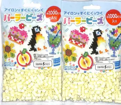 из бисера Perler однотонного кремового цвета 5002 примерно 2000 шт. Кавада [Набор 2]