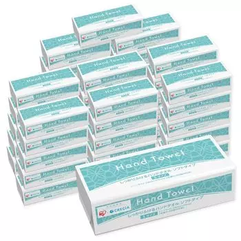 из Iris x Nippon Paper Crecia Hand Towel Сделано в Японии размер S 400 листов Бумажные полотенца [Набор 42] 2-слойные (200 пар) белый