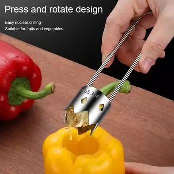 Из нержавеющей стали Фруктовый очиститель сердцевины Многофункциональный очиститель сердцевины семян Портативный инструмент для удаления сердцевины фруктов и овощей Кухонные гаджеты серебряный