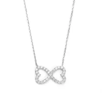 из New Platinum Processed Heart 925 Metal Gift [Подарок York] Женское ожерелье, лента, серебро, гипоаллергенное, женское