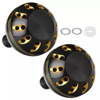из Power Handle Knob Aluminum Round Knob Reel Handle Knob Shimano A Daiwa S Spinning Reel Fishing General Purpose 38mm Round Round Black Gold Set of
