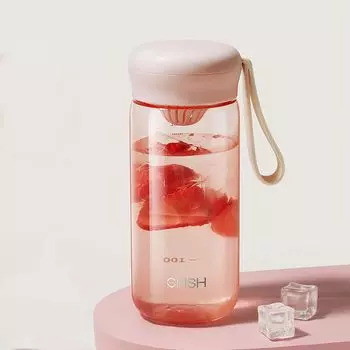 из смолы, которую также можно использовать в медицинских целях Бутылка для воды IOLOYU 540 мл Бутылка из тритана Бутылка для воды Прозрачная бутылка Пластиковая бутылка для воды с эффектом памяти Прозрачная розовый