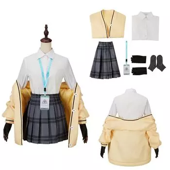 Izayoi Nonomi Косплей Большой размер 8 предметов Комплект Синий Архив Косплей Боевая форма Синяя Красная форма Nonomi Косплей Школьница Косплей JK Униформа жёлтый