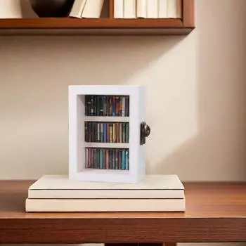 Избавьтесь от беспокойства, книжная полка, фигурка, деревянный миниатюрный книжный уголок, украшение, мини-карманный книжный шкаф, вставка для книжной полки, украшение, подарок любителям книг белый