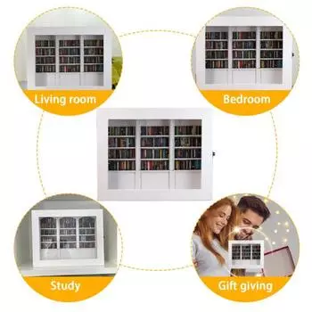 Избавьтесь от беспокойства, книжная полка, фигурка, деревянный миниатюрный книжный уголок, украшение, мини-карманный книжный шкаф, вставка для книжной полки, украшение, подарок любителям книг белый