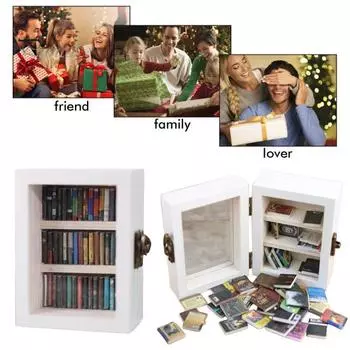 Избавьтесь от беспокойства, книжная полка, фигурка, деревянный миниатюрный книжный уголок, украшение, мини-карманный книжный шкаф, вставка для книжной полки, украшение, подарок любителям книг белый