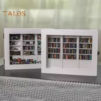 Избавьтесь от беспокойства, книжная полка, фигурка, деревянный миниатюрный книжный уголок, украшение, мини-карманный книжный шкаф, вставка для книжной полки, украшение, подарок любителям книг белый