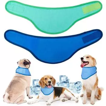 Избегайте теплового удара ледяной треугольный шарф регулируемый ошейник для собак охлаждающий шарф для собак походы L синий