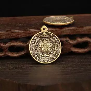 Избранные ручная подвеска-бирка Jiugongbagua с латунным брелоком «Все идет хорошо», подвеска на талию, ювелирные изделия для женщин, подарок для мужчин