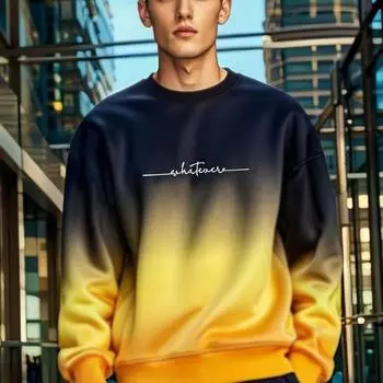 Издание Свободная поставка Постепенное изменение цвета Мужской свитер Нижняя рубашка Мужская одежда M