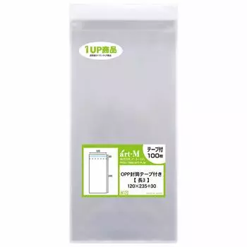 Изделие Art M 1up С лентой Длинная 3 Бумага A4 Прозрачный пакет OPP 120 x 235 30 мм [Отечественное производство] [100 листов] [Для 3-кратного сложения] (прозрачный конверт)
