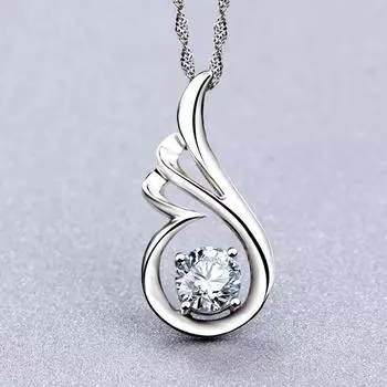 Изделие Подвеска Сердце Восемь Стрел Бриллиантовое Ожерелье Крыло Ангела Корейская Версия Ключичная Цепочка Короткая Посеребренная Ювелирные Изделия