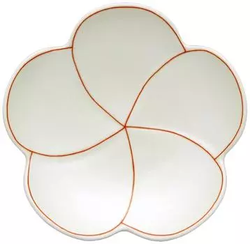 Изделия Arita, печь Koraku, пластина 4 дюйма, белая глазурь, серебристый цвет, витая слива 94385 белый