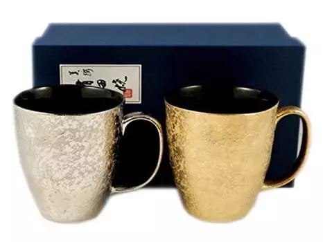Изделия Arita, печь Yagenji, платина, темная глазурь, парная кружка 18639, темный/золотой