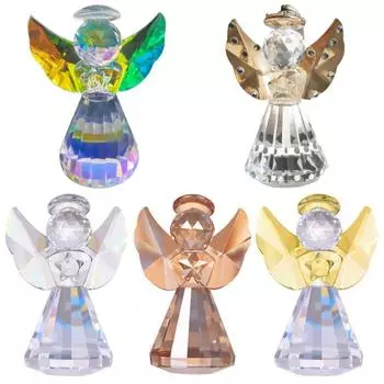 Изделия из хрусталя Статуэтка ангела Подарочные фигурки Коллекционные предметы Фигурка ангела-хранителя Настольная Champagne