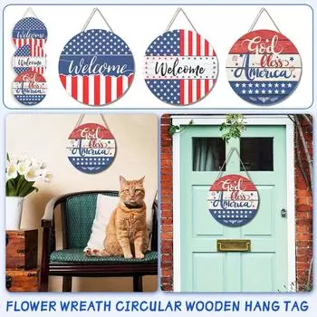 Изделия из имитации цветов и дерева, дверные украшения, подвесные бирки, магнитные буквы, украшения для дома, праздничные украшения, поделки из дерева One Size