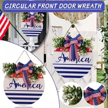 Изделия из имитации цветов и дерева, дверные украшения, подвесные бирки, магнитные буквы, украшения для дома, праздничные украшения, поделки из дерева One Size синий