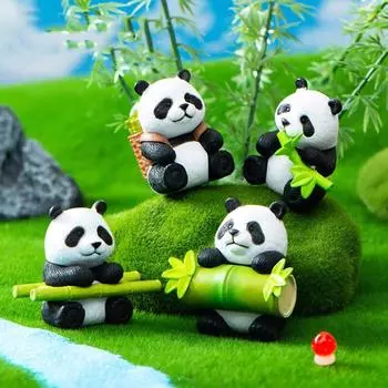 Изделия из смолы Мини-панда Украшения Микропейзаж Миниатюры Панды Настольные Random