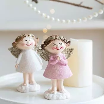 Изделия из смолы Розовая девушка Настольный орнамент Мини Веселые рождественские украшения для дома Гостиная Офис Style 4