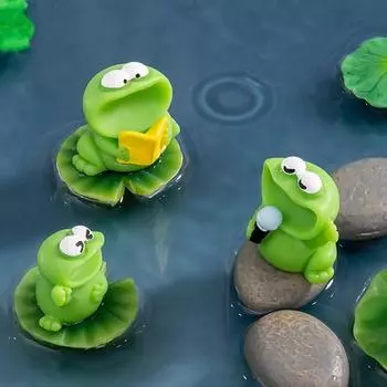 Изделия из смолы, статуэтка лягушки с большим ртом, мультяшные мини-лягушки, украшение на день рождения, подарок на вечеринку Style 1