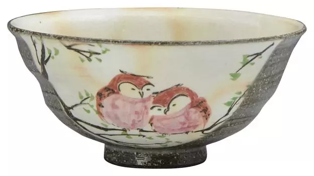 Изделия Киото Изделия Киёмидзу Чаша для риса в печи Кахо, маленькая сова в форме порошка LCH319-02