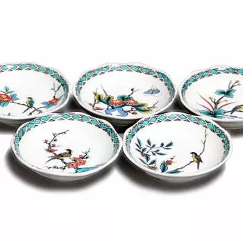 Изделия Кутани, размер печи Мияма, маленькие тарелки Хагучи, старые Кутани, изменение изображения 3.3 (набор 5) белый