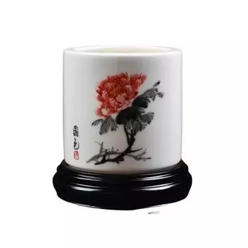 Изготавливаемая на заказ керамическая подставка для ручек, расписанная вручную, настольное украшение, подарок на День учителя, памятный подарок на День благодарения