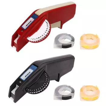 Изготовитель этикеток для тиснения, прозрачный номер, буква, ручная тиснитель этикеток из АБС-пластика для L Red