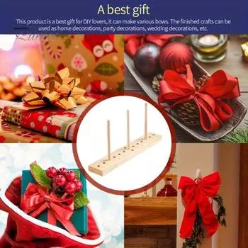 Изготовитель бантов с 3 длинными палками, деревянная основа, регулируемая, сделай сам, подарок на рождественскую вечеринку, праздничный венок, украшение в виде банта, инструменты для изготовления