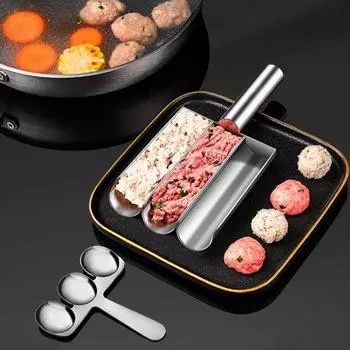Изготовитель фрикаделек из нержавеющей стали, простой в использовании, антипригарный, экономящий время, круглый инструмент для формирования фрикаделек, форма B