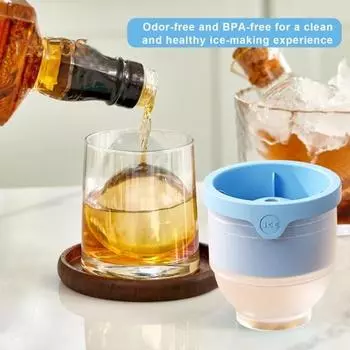 Изготовитель круглых ледяных шариков, силиконовая форма для льда для виски, коктейлей, сфера из бурбона, поднос для кубиков льда, не содержит бисфенола А, легко снимается, штабелируемая кухня необходима для дома жёлтый