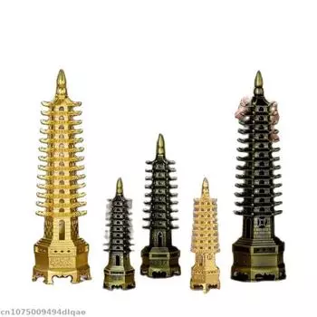Изготовление 3D-моделей из сплава Миниатюрные башни Изделия ручной работы Статуи Украшения для дома Украшения Башни Фэн-шуй Китайская башня Вэньчан