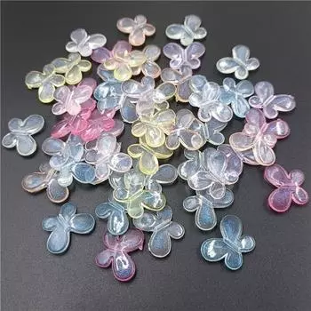 Изготовление акрилового ожерелья, 20 шт., материалы для самостоятельного изготовления, сверкающие прозрачные серьги, бусины-бабочки, ювелирные изделия розы красного