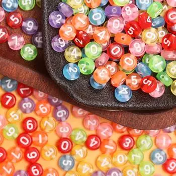 Изготовление аксессуаров браслет DIY мобильный телефон цепочка бисерный материал 6.5 мм круглое акриловое ожерелье 50 шт модные цифровые бусины Style 2