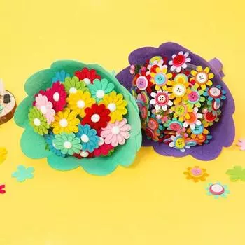 Изготовление букета из фетровых пуговиц Art Box/Claypia 100