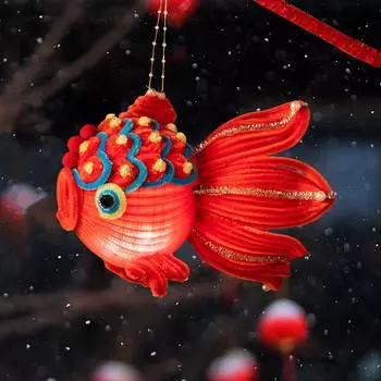 Изготовление фонарей своими руками Декор Свет Аксессуары Украшение Фонарь в форме кои для Свадебного фестиваля фонарей Праздничная вечеринка Торжество красный