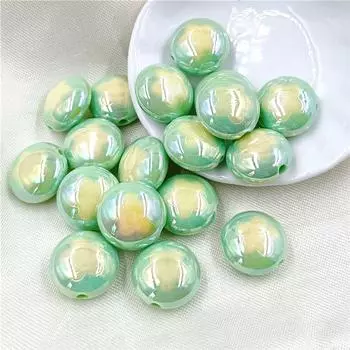 Изготовление материалов покрытый цвет DIY браслет ювелирные изделия аксессуары мода двухцветный УФ 5 шт цветы сплющенные свободные бусины ожерелье разноцветный