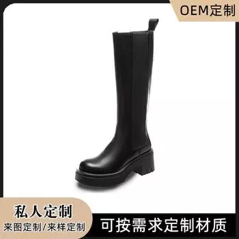 Изготовление на заказ женских сапог Мона, но сапоги до колена, кожаные сапоги-сигареты на толстой подошве, сапоги Мартин в европейском и американском стиле 35 чёрный