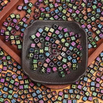 Изготовление ожерелья Бусины DIY Буквы русского алфавита Смешанные аксессуары Браслет с подвесками Для изготовления ювелирных изделий Квадратные аксессуары